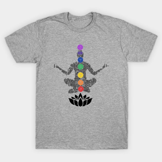 Typography Yoga Chakras T-Shirt by Nirvanax Studio